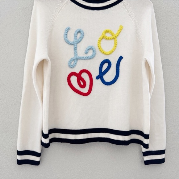 Alice + Olivia Albina LOVE Sweater RARE HTF Pullover Crew Wool Classic Novelty S - Picture 8 of 15